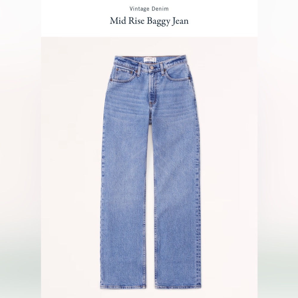 SOLD - NWT Abercrombie Curve Love Mid Rise Baggy Jean